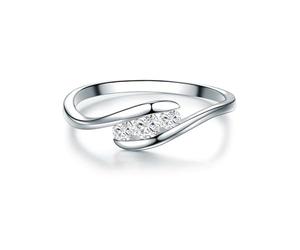 Trilani Damen Solitäring aus 925/- Sterling Silber mit Topas weiß Verlobungsring Antragsring Silberring