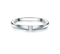 Trilani Damen Solitäring aus 925/- Sterling Silber mit Topas weiß Verlobungsring Antragsring Spannring