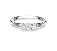 Trilani Damen Solitäring aus 925/- Sterling Silber mit Topas weiß Verlobungsring Antragsring Vorsteckring Ehering