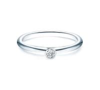 Trilani Damen Solitäring aus 925/- Sterling Silber mit Zirkonia im Brillantschliff - Verlobungsring Antragsring Silberring Vorsteckring