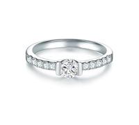 Trilani Damen Solitärring 925/- Sterling Silber mit Zirkonia im Brillantschliff - Verlobungsring Silberring Damen mit Stein Antragsring Trauring