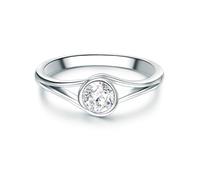Trilani Damen Solitärring 925/- Sterling Silber mit Zirkonia im Brilliantschliff Verlobungsring Antragsring