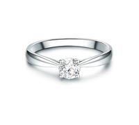 Trilani Damen Verlobungsring 925/- Sterling Silber mit Zirkonia im Brillantschliff Solitärring Silberring Antragsring