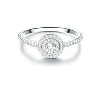 Trilani Damen Verlobungsring 925/- Sterling Silber mit Zirkonia im Brilliantschliff Solitärring Entouragering Antragsring