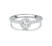 Trilani Damen Verlobungsring aus 925/- Sterling Silber mit Zirkonia im Brilliantschliff Entouragering Antragsring