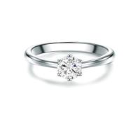 Trilani Damen Verlobungsring aus 925/- Sterling Silber mit Zirkonia Weiß