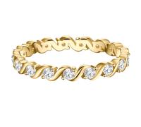 Trilani Memoirering aus Sterling Silber in Gelbgold mit Zirkonia 50 Damen