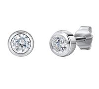 Trilani Damen Ohrstecker aus 925/- Sterling Silber mit Zirkonia im Brilliantschliff Brautschmuck Ohrschmuck für Hochzeit Silberohrstecker