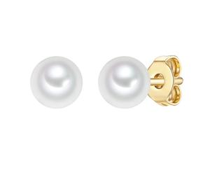 Trilani Perlen-Ohrstecker aus Sterling Silber in gelbgold mit Süßwasser-Zuchtperle 6,0 mm Damen