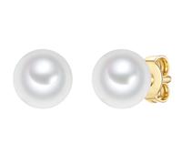 Trilani - Perlen-Ohrstecker Sterling Silber Süßwasser-Zuchtperle in Gelbgold Ohrringe 1 ct Damen