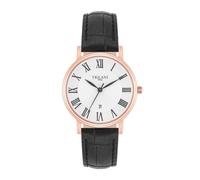 Trilani Quarzuhr in Roségold Echtleder Schwarz 32,0 mm Damen