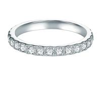 Trilani Damen Memoirering Sterling Silber Zirkonia weiß Brillantschliff - Verlobungsring Silberring Damen Antragsring