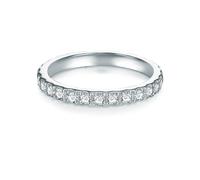 Trilani Damen Memoirering Sterling Silber Zirkonia weiß Brillantschliff - Verlobungsring Silberring Damen Antragsring