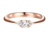 Trilani Damen-Ring Verlobungsring Sterling Silber rosévergoldet mit Zirkonia weiß in Brilliant-Schliff - Solitär-Ring mit Stein Trauring für Hochzeit