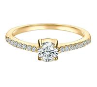 Trilani Solitärring aus Sterling Silber in Gelbgold mit Zirkonia 50 Damen