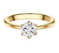 Trilani Solitärring aus Sterling Silber in Gelbgold mit Zirkonia 50 Damen