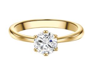 Trilani Solitärring aus Sterling Silber in Gelbgold mit Zirkonia 54 Damen