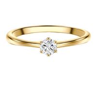 Trilani Solitärring aus Sterling Silber in Gelbgold mit Zirkonia 56 Damen