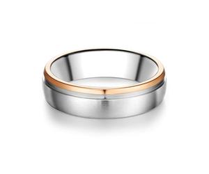 Trilani Unisex Traurringe Edelstahl Bicolor silber rosevergoldet - Partnerringe Edelstahlring breit Herrenring Damenring Eherring Freunschaftsringe