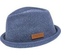Trilby CHILLOUTS "Tocoa Hat", Damen, Gr. L/XL, blau (jeans), Feinstrick, Kunstfaser, unifarben, Hüte Trilby, schnelltrocknend, langlebig, Formbeständig (46506962-L)