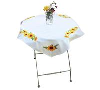 Trimits Bedrucktes Kreuzstich-Set, Tischdecke, inklusive bedrucktem Stoff, Fäden, Nadel und Anleitung (evtl. nicht in deutscher Sprache), 80 x 80 cm, Sonnenblumen