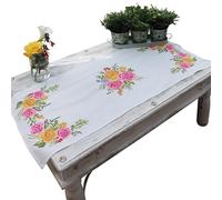 Trimits Bedrucktes Kreuzstich-Set, Tischläufer - inklusive bedrucktem Stoff, Fäden, Nadel und Anleitung (evtl. nicht in deutscher Sprache), 40 x 100 cm, Blumenstrauß
