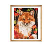 Trimits Große Kreuzstich-Sets - gezählte Stickerei Handarbeit für Erwachsene, Kinder, Weihnachtsgeschenke (Rahmen nicht im Lieferumfang enthalten) 11-fädiges Aida-Gewebe - Fuchs