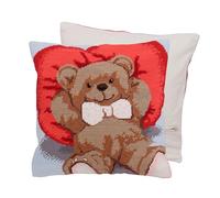 Trimits Halbstich Tapisserie Kreuzstich-Kissen-Set, inklusive Kissenrücken, vorbedruckte Leinwand, Faden und Nadel inklusive 40 x 40 cm (15,75 x 15,75 Zoll) - Teddybär