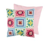 Trimits Halbstich Tapisserie Kreuzstich-Kissen-Set, inklusive Kissenrücken, vorbedruckte Leinwand, Faden und Nadel inklusive 40 x 40 cm (15,75 x 15,75 Zoll) - Häkeln