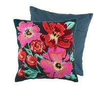 Trimits Halbstich Tapisserie Kreuzstich-Kissen-Set, inklusive Kissenrücken, vorbedruckte Leinwand, Faden und Nadel inklusive 40 x 40 cm (15,75 x 15,75 Zoll) - Blumenmalerei