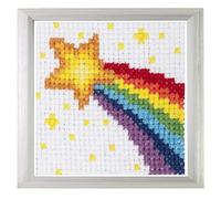 Trimits Kinder-Kreuzstich-Set: Zählmuster, Stickvorlage, Stickvorlage, Stickgarn und Anleitung, 15 x 15 cm (6 x 6 Zoll), Regenbogenfarben
