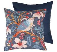 Trimits Kreuzstich-Kissen-Set, Kissenrückseite, vorgedruckte Leinwand, Garn und Nadel im Lieferumfang enthalten, 40 x 40 cm, Magnolienvogel