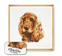 Trimits Kreuzstich-Set Hund - personalisierte Stickerei für Erwachsene und Anfänger, Wanddekoration, Tierliebhaber, Hundebesitzer,36x36cm,Rahmen nicht im Lieferumfang enthalten, Cocker Spaniel