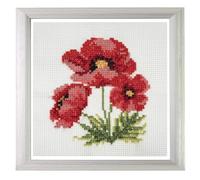 Trimits Mini-Kreuzstich-Set, 13 x 13 cm, Mohnblumen