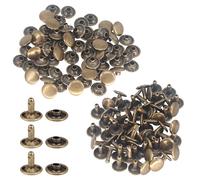 Trimming Shop 100 X 6MM Zwei Stücke Doppel Kappe Tubular Nieten für Leder Handwerk und Bekleidung Reparatur - Bronze, 8mm