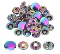Trimming Shop 15 mm Regenbogen-Druckknöpfe, 4-teilig, langlebig und leicht, Metall-Druckknöpfe für Jacken, Jeans, Lederhandwerk, Riemen und Nähprojekte, Kleidungsreparatur, 10-teiliges Set