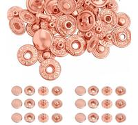 Trimming Shop 15 mm S-Federdruckknöpfe, 4-teilig, langlebig und leicht, Metall-Druckknöpfe für Jacken, DIY-Lederhandwerk, Nähen, Kleidung, Geldbörsen, Roségold, 20 Stück