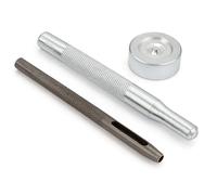 Trimming Shop 15mm Druckknöpfe Befestigung Werkzeug Kit Mit Hohl Loch Stanze, Druckknopf Knopf Satz Hand Werkzeugset, Ausrüstung für Nähen, Leder Handarbeiten, Und Bekleidung Reparatur