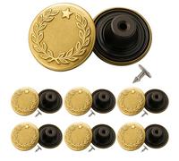 Trimming Shop 17mm Jeans Knöpfe Ersatz Lorbeerkranz Design in Gold JB49 - Gold, 20