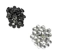 Trimming Shop 20.5mm Aluminium Leer Hülle Knöpfe Mit Plastik Schaft Rücken Selbst Abdeckung Tack Knöpfe für Nähen, DIY Projekte, Reparatur, Schwarz, 50pcs