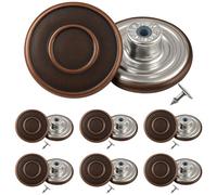 Trimming Shop 20 mm Ersatz-Knopfverschluss aus Messing mit Nieten, für Denim, Jacken, Kleidungsreparatur, dunkle Bronze, 50 Stück