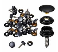 Trimming Shop 20 X 15mm Schwarz 3 Part Druckknopf mit Schraube für Heavy Duty Druckknöpfe für Bekleidung und Zubehör Hinzufügen Sicherer Verschluss für Jacken, Jeans, Beutel, und Andere Nähen Projekte