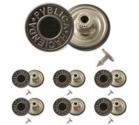 Trimming Shop 25 mm Ersatz-Jeansknöpfe, langlebiger Reißverschluß, kein Nähen, Niete für Jeans, Denims, Jacken, Röcke, Gunmetal, 10-teiliges Set
