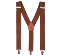 Trimming Shop 35mm Herren Hosenträger in Klassischem Braun - Heavy Duty Zum Anklammern Strapshalter - Voll Einstellbarer und Elastisch