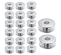 Trimming Shop Aluminium-Nähmaschinen-Spulen-Spule universell passend für die meisten Marken Brother, Singer, Janome, Newhome, Juki, Consew, hauptsächlich für Haushalt, Nähmaschinen, Silber, 20 Stück