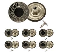 Trimming Shop Ersatz-Jeansknöpfe, 19 mm, langlebig, kein Nähen, Knöpfe mit Nieten, für Jeans, Denims, Jacken, Röcke, Gunmetal, 20-teiliges Set