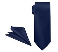 Trimming Shop Hals Krawatte und Taschentuch Set für Formelle Kleidung, Hochzeit, Abiball, Celebration, Abiball, Partys - Unisex, Klassisches Design - Marine, 56 inches
