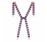 Trimming Shop Herren Elastische Hosenträger X Form Einfarbig Verstellbare Hosenträger mit Starker Metallclip für Hosen, Jeans, Hose, 35mm - Union Jack, 35mm