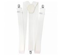 Trimming Shop Herren Hosenträger Mit Schwerlast Stark Metall Clips Verstellbar Y-Stil Hosenträger 2.5cm Breit Elastisch, Mode Zubehör für Hochzeit Party - Creme, 25mm