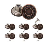 Trimming Shop Jeansknopf-Hammer auf 25 mm Messing-Klemmverschlüsse mit Aluminium-Nadel für die Reparatur von Kleidung, Jeans, Denims, Röcken, Jacken (Kupfer, 10 Stück)